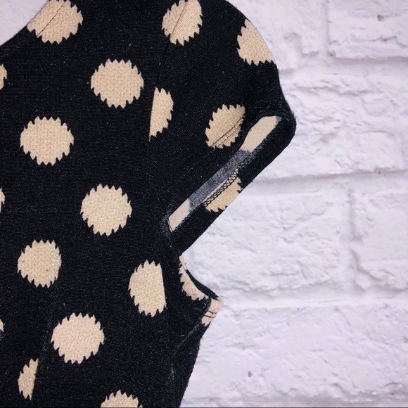 Black & Tan Polka Dot Fitted Mini Dress - Picture 3 of 6